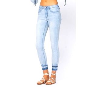 Judy Blue Colby Mid Rise Released Hem Skinny Jean size 13/31 style jb88199